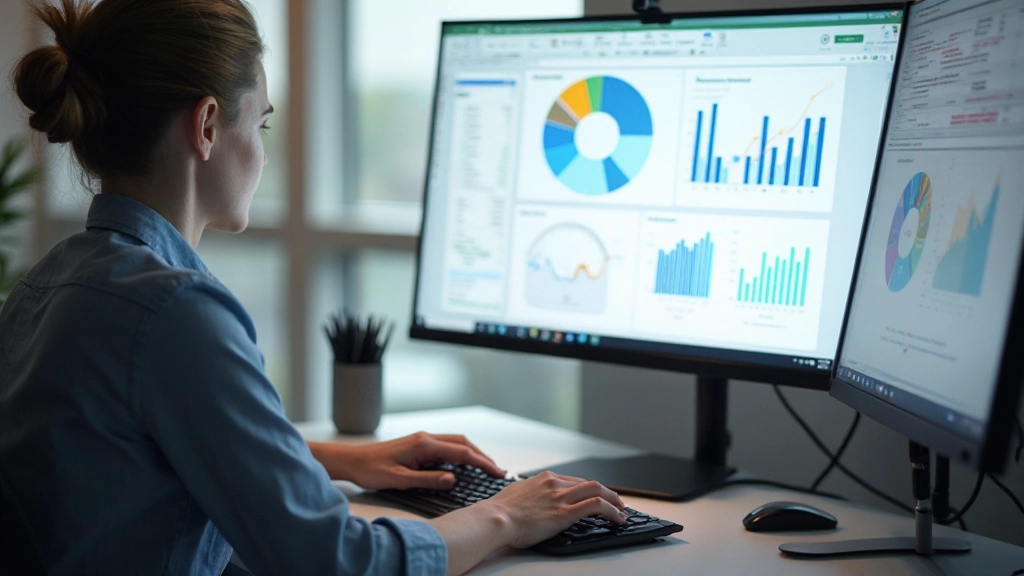 Professional working with database tools and data management software interface