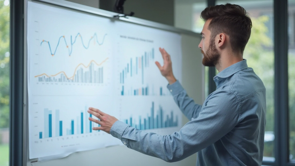 Statistiekgrafieken en gegevensinterpretatie op whiteboard en papier